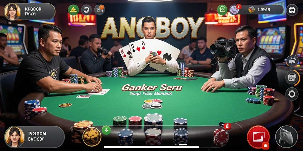 Tampilan gameplay Poker yang mendebarkan di ANOBOY.