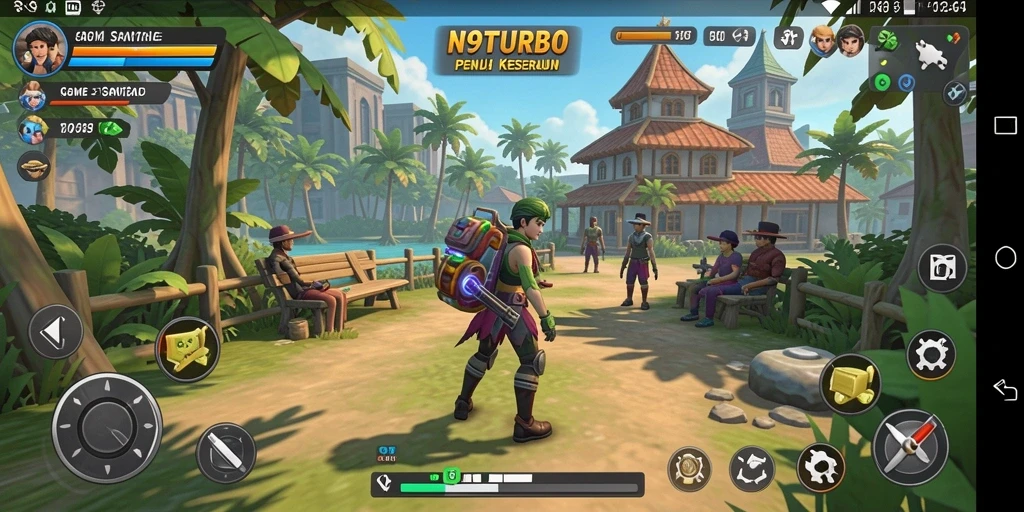 Tampilan gameplay menarik dari N9TURBO dengan berbagai level yang seru.