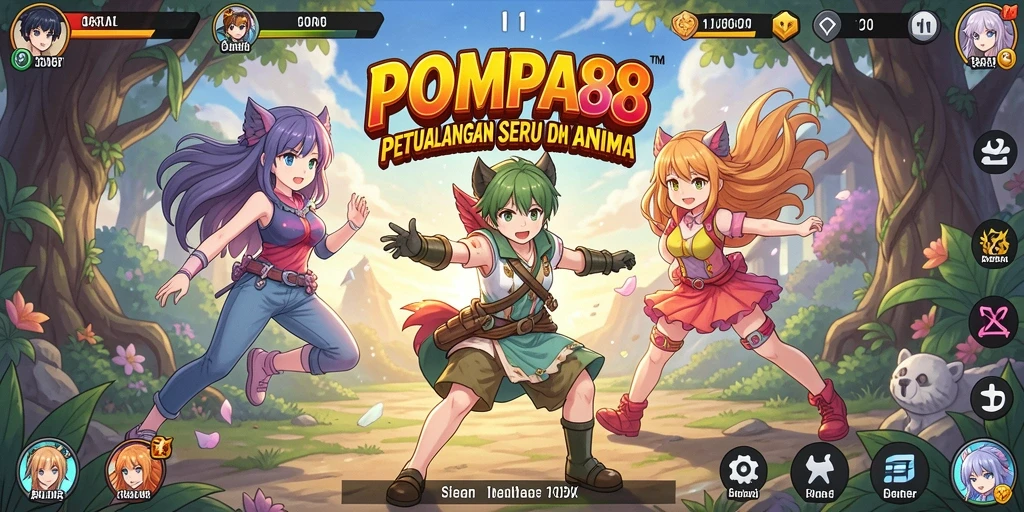 Tampilan gameplay seru dan penuh aksi dalam POMPA88.